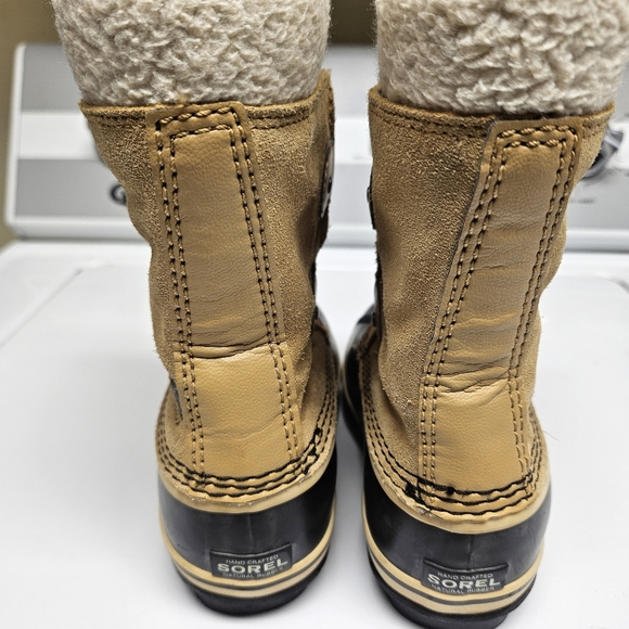 Sorel Youth Waterproof Velcro Snow Boots, Size 12 Tan/Black - Picture 5 of 8
